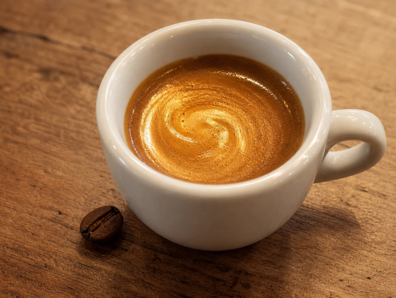 Double shot espresso with dense golden crema