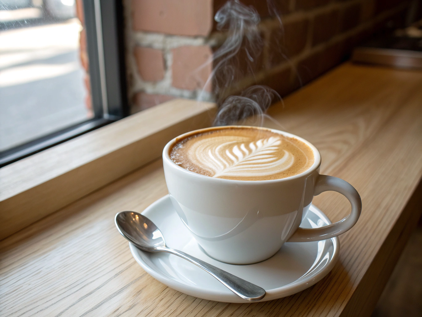 Flat white with cyclist latte art